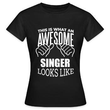 Singer - Women's T-Shirt - black - Front - AI Model Female 172 dark (172cm)