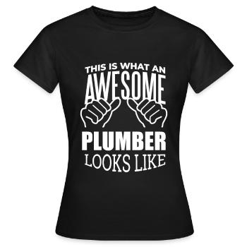 Plombier Plombier Plombier - T-shirt Femme - noir - Devant - AI Model Female 172 dark (172cm)