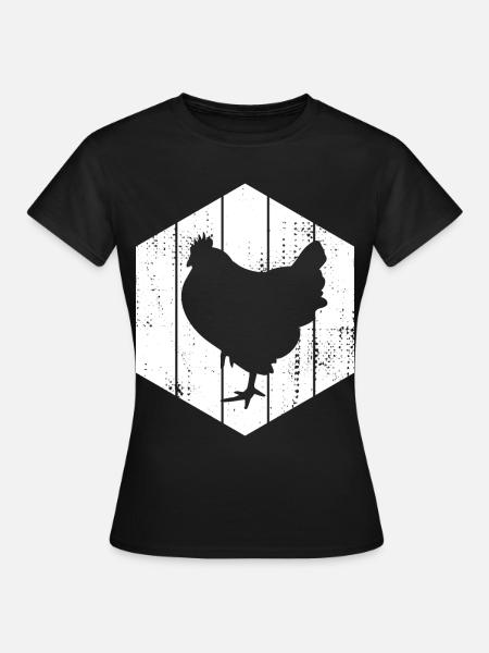 Henne Zeichnung - Frauen T-Shirt - Schwarz