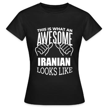 Iran Iran Iran - Frauen T-Shirt - Schwarz - Vorne - AI Model Female 172 dark (172cm)
