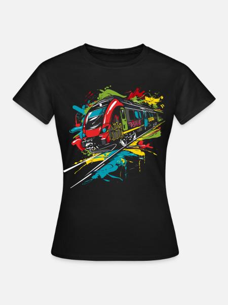 Graffiti Chemin de fer - T-shirt Femme - noir