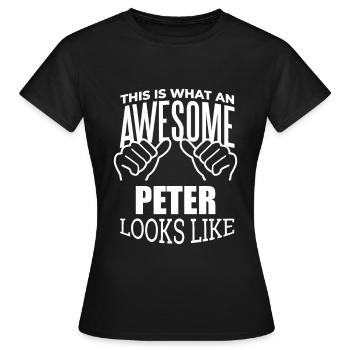 Pierre - T-shirt Femme - noir - Devant - AI Model Female 172 dark (172cm)