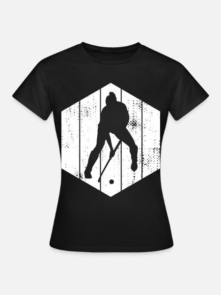 Hockey Spieler Skizze - Frauen T-Shirt - Schwarz
