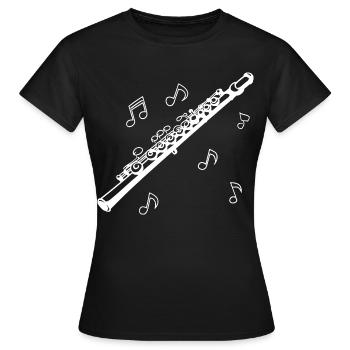 Flöte - Frauen T-Shirt - Schwarz - Vorne - AI Model Female 172 dark (172cm)