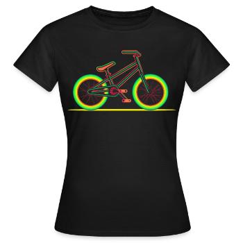 BMX Rad Retrowave Look - Frauen T-Shirt - Schwarz - Vorne - AI Model Female 172 dark (172cm)