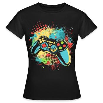 Gamepad - Frauen T-Shirt - Schwarz - Vorne - AI Model Female 172 dark (172cm)