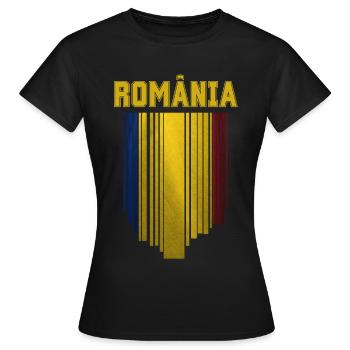 Romanian flag, Romanian pride - Women's T-Shirt - black - Front - AI Model Female 172 dark (172cm)