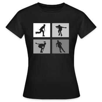 Inline-Skating Rollerskates Inline-Skater - Women's T-Shirt - black - Front - AI Model Female 172 dark (172cm)