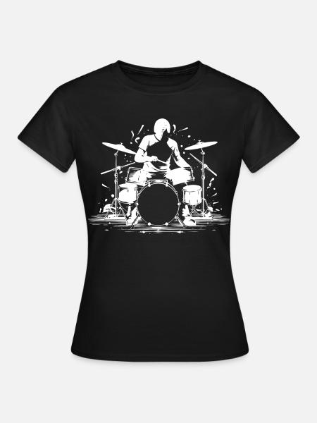 Schlagzeuger Grafik - Frauen T-Shirt - Schwarz