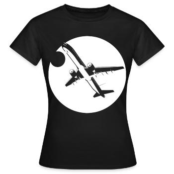 Dessin d’aviateur - T-shirt Femme - noir - Devant - AI Model Female 172 dark (172cm)