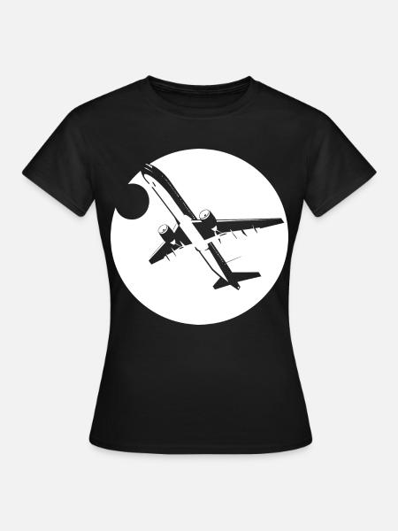 Flieger Zeichnung - Frauen T-Shirt - Schwarz