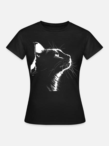 Silhouette Katze - Frauen T-Shirt - Schwarz