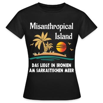 Misanthropical Island Sommer Urlaub Mallorca Fun - Frauen T-Shirt - Schwarz - Vorne - AI Model Female 172 dark (172cm)