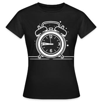 Alarm Clock Sketch - Women's T-Shirt - black - Front - AI Model Female 172 dark (172cm)