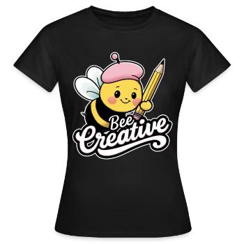 abeille créative abeille soyez créatif - T-shirt Femme - noir - Devant - AI Model Female 172 dark (172cm)
