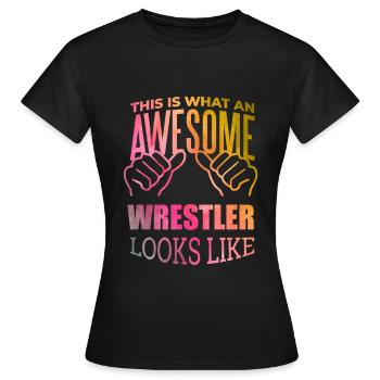 Lutte Lutte - T-shirt Femme - noir - Devant - AI Model Female 172 dark (172cm)
