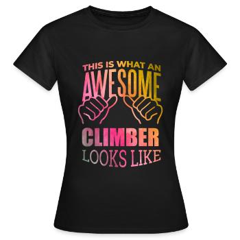 Klettern Klettern Klettern Klettern - Frauen T-Shirt - Schwarz - Vorne - AI Model Female 172 dark (172cm)