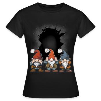 Dwarfs, Dwarfs, Gnomes, , , Fairy Tales, Child - Women's T-Shirt - black - Front - AI Model Female 172 dark (172cm)