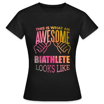 Biathlon Biathlon Biathlon - T-shirt Femme - noir - Devant - AI Model Female 172 dark (172cm)