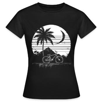 Mountain Biking Drawing - Women's T-Shirt - black - Front - AI Model Female 172 dark (172cm)