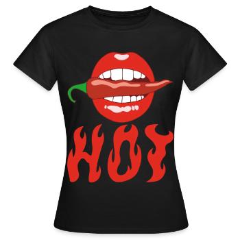 Chilischote essen - Frauen T-Shirt - Schwarz - Vorne - AI Model Female 172 dark (172cm)