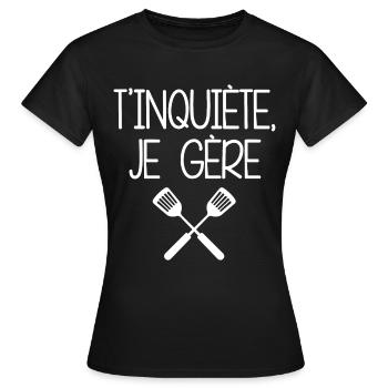 Besserer Humor – "Keine Sorge, ich schaffe das" - Frauen T-Shirt - Schwarz - Vorne - AI Model Female 172 dark (172cm)