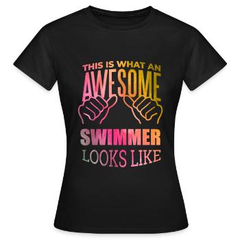 Nageur Nageur Nageur - T-shirt Femme - noir - Devant - AI Model Female 172 dark (172cm)