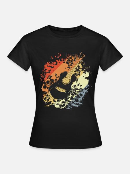 Ukulele Comic Look - Frauen T-Shirt - Schwarz