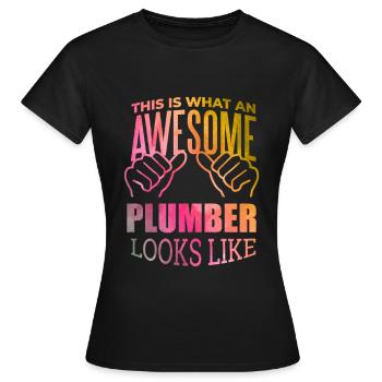 Plombier Plombier Plombier - T-shirt Femme - noir - Devant - AI Model Female 172 dark (172cm)