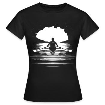 Rower Drawing - Women's T-Shirt - black - Front - AI Model Female 172 dark (172cm)