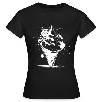 Cornet de crème glacée Dessin - T-shirt Femme - noir - Devant - AI Model Female 172 dark (172cm)