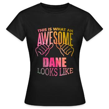 Danemark Danemark Danemark - T-shirt Femme - noir - Devant - AI Model Female 172 dark (172cm)