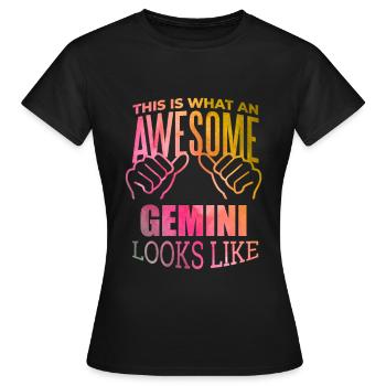 Zwillinge Zwillinge Zwillinge - Frauen T-Shirt - Schwarz - Vorne - AI Model Female 172 dark (172cm)