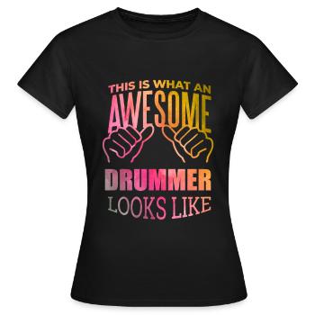 tambour - T-shirt Femme - noir - Devant - AI Model Female 172 dark (172cm)