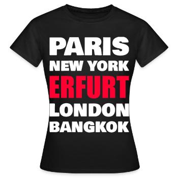 Ville d’Erfurt - T-shirt Femme - noir - Devant - AI Model Female 172 dark (172cm)