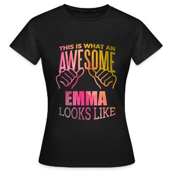 Emma Emma Emma - Frauen T-Shirt - Schwarz - Vorne - AI Model Female 172 dark (172cm)
