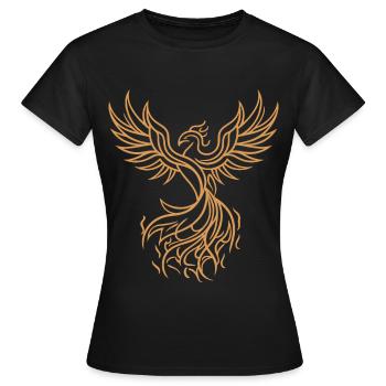 Phönix Mythischer Feuervogel Auferstehender Stammeskunst - Frauen T-Shirt - Schwarz - Vorne - AI Model Female 172 dark (172cm)