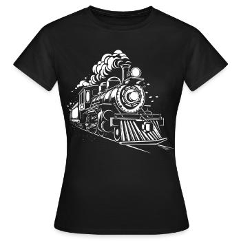 Dampflokomotive - Frauen T-Shirt - Schwarz - Vorne - AI Model Female 172 dark (172cm)