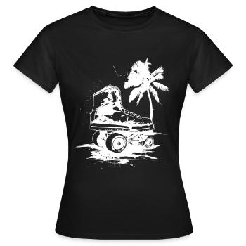 Rollschuhlaufen Zeichnung - Frauen T-Shirt - Schwarz - Vorne - AI Model Female 172 dark (172cm)