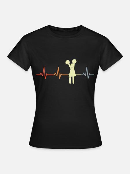 Cheerleaderin Herzlinie - Frauen T-Shirt - Schwarz