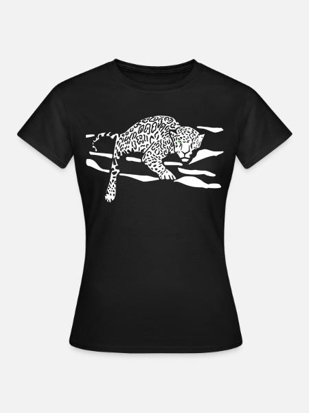 Leopard Sprung Silhouette - Frauen T-Shirt - Schwarz