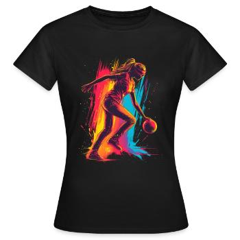 Chapeau melon - T-shirt Femme - noir - Devant - AI Model Female 172 dark (172cm)
