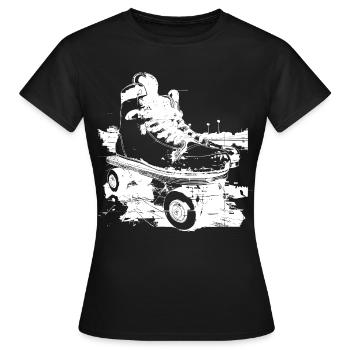 Roller Skates Graphic - Women's T-Shirt - black - Front - AI Model Female 172 dark (172cm)