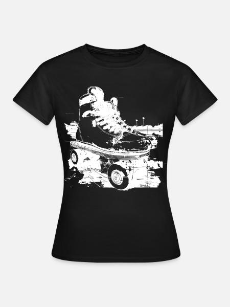 Rollerskates Grafik - Frauen T-Shirt - Schwarz