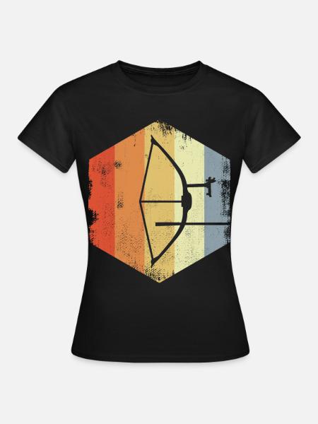 Retro Bogensport - Frauen T-Shirt - Schwarz