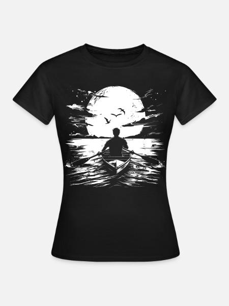 Ruderer Zeichnung - Frauen T-Shirt - Schwarz