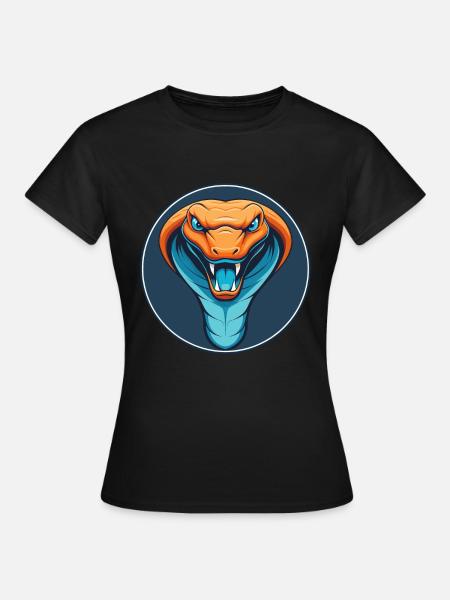 Slang Schattige Kawaii Cartoon Clipart Dier Huisdier Logo - Vrouwen T-shirt - zwart
