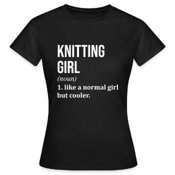 Tricote, tricot, tricot. - T-shirt Femme - noir - Devant - AI Model Female 172 dark (172cm)