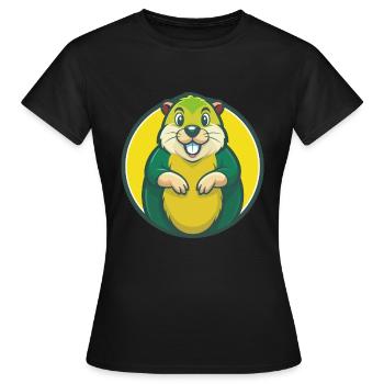 Gopher Cute Kawaii Cartoon Clipart Pet Animal - Women's T-Shirt - black - Front - AI Model Female 172 dark (172cm)