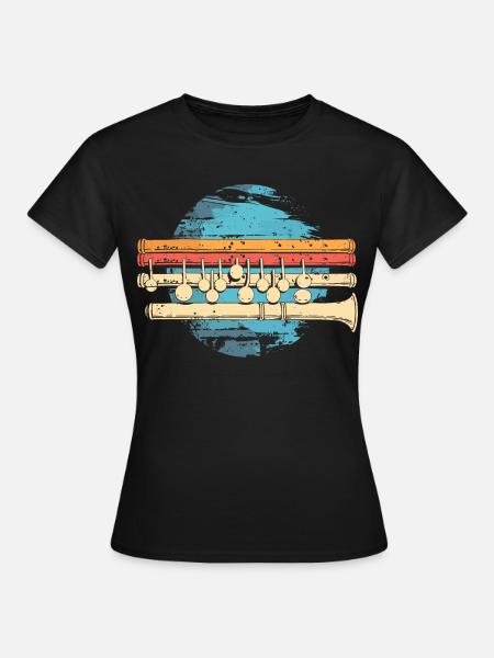 Flöte Grafik - Frauen T-Shirt - Schwarz